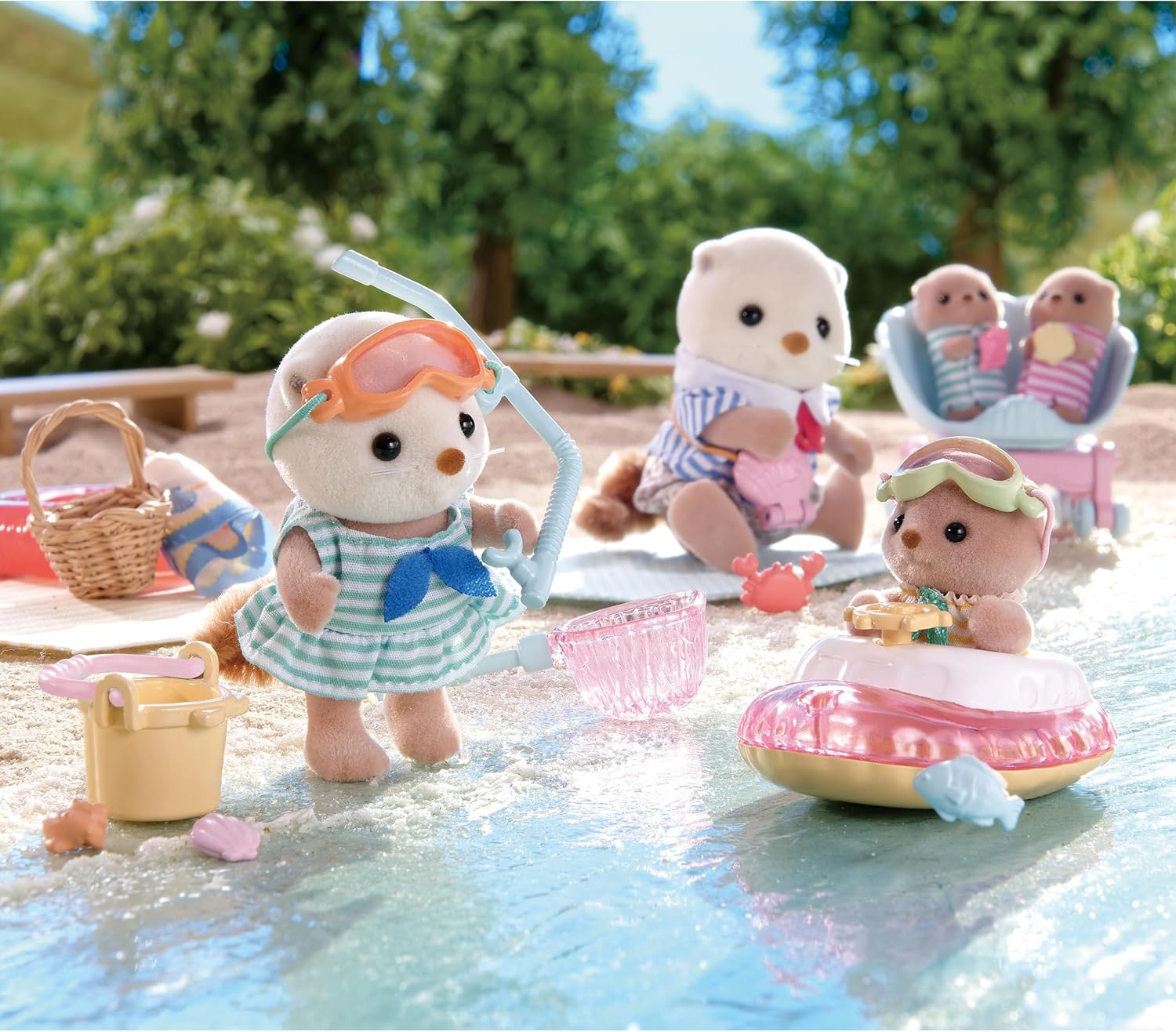 Sylvanian Families Set Lontras Vao a Praia - Colecionavel - Hinoki