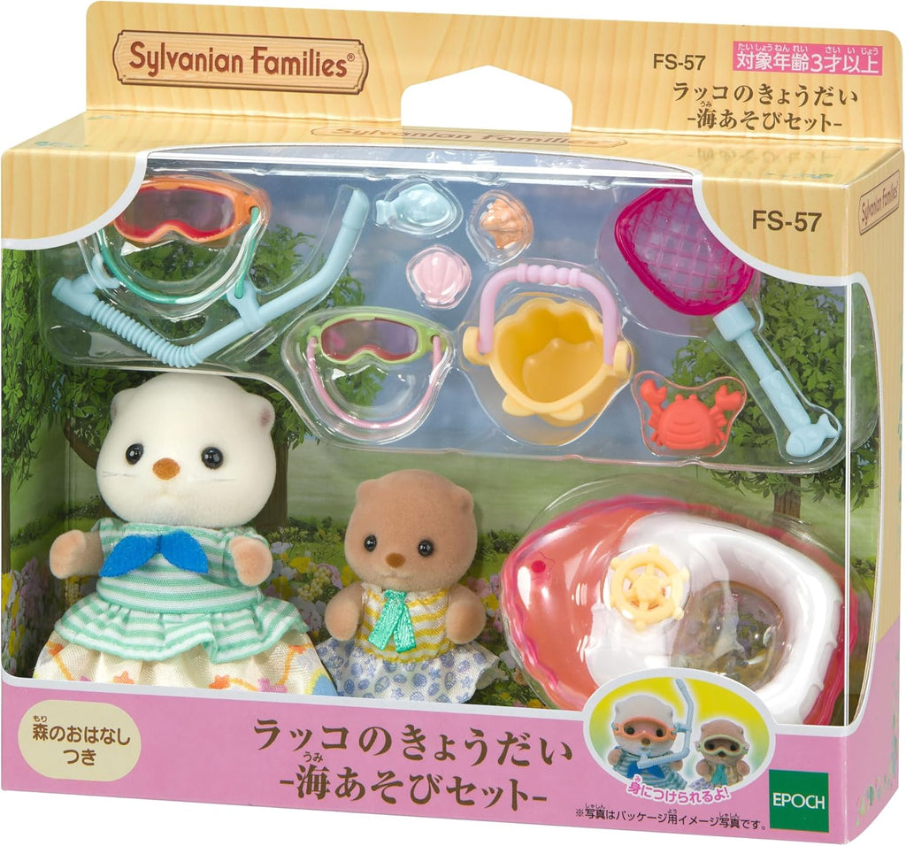 Sylvanian Families Set Lontras Vao a Praia - Colecionavel - Hinoki